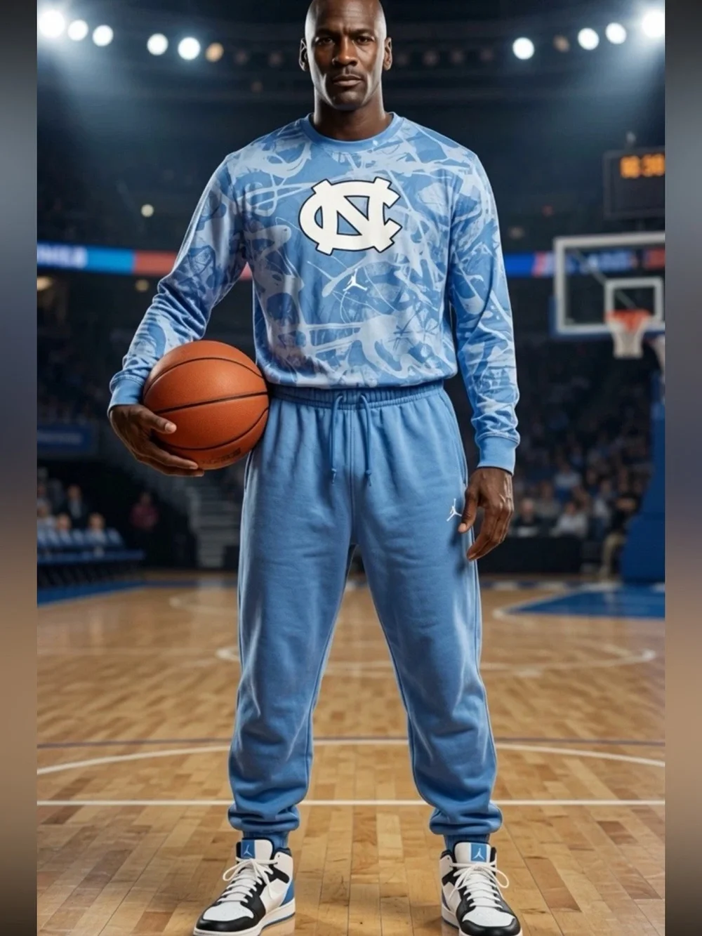 Jordan  Dri Fit UNC North Carolina Tar Heels Long Sleeve Shirt & Joggers Mens .S